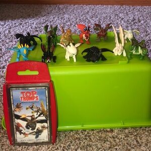 How to Train Your Dragon toys and card game.